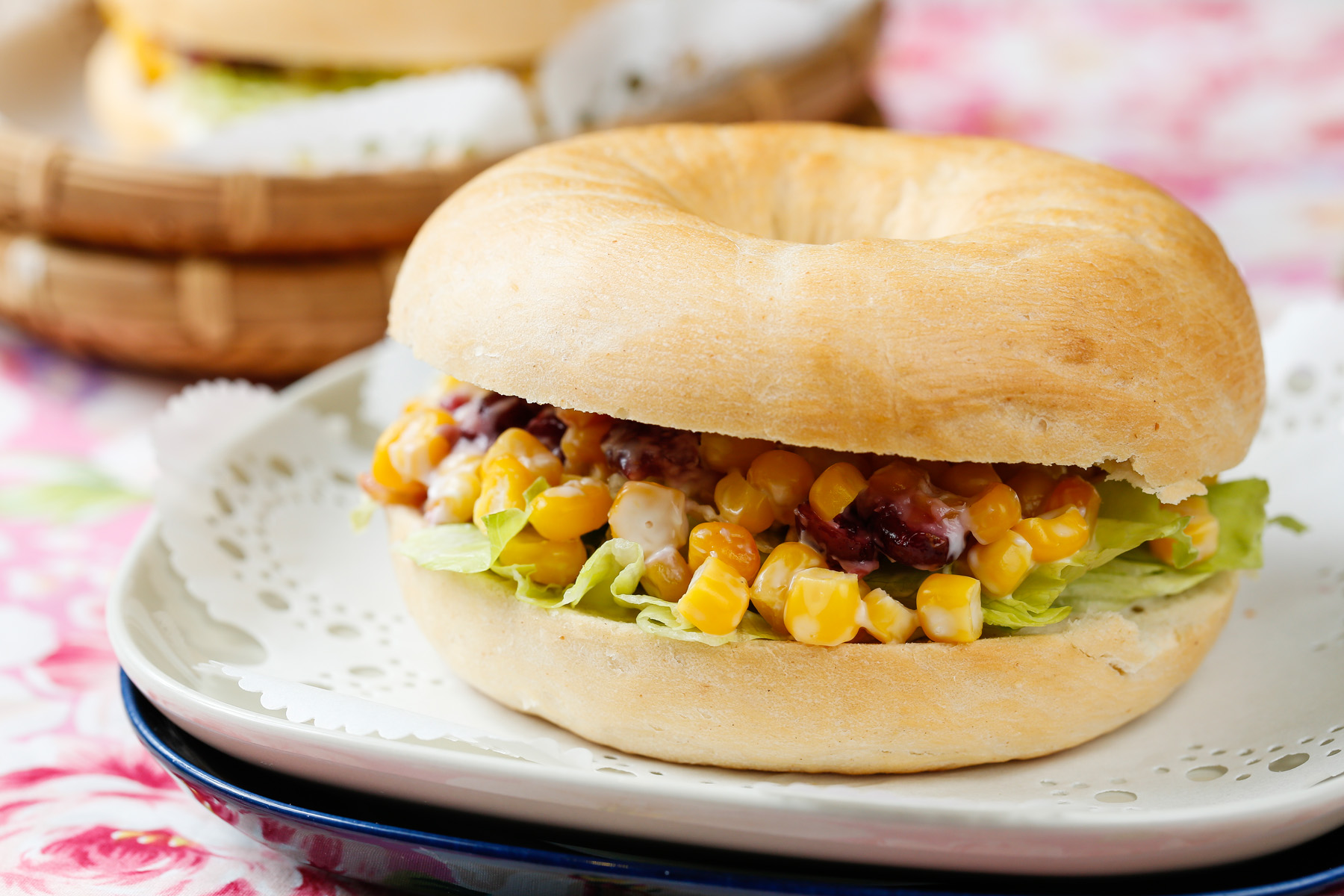 田园贝果(含包装)vegetable club bagel (vegetarian lacto-ovo meal)